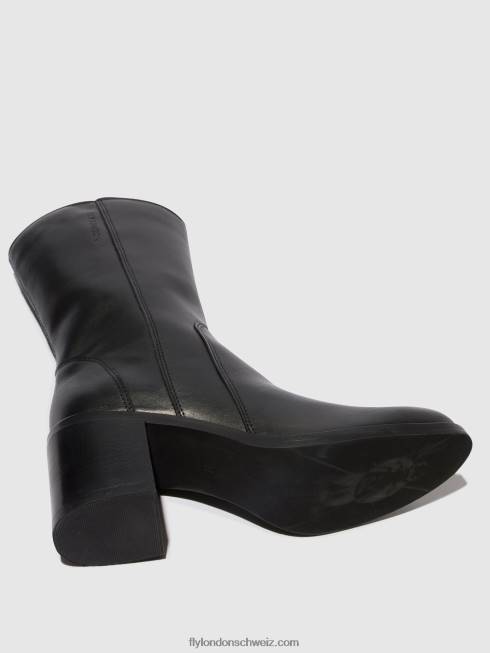 CH Fly London Frauen Stiefeletten mit Reißverschluss asta914 Schwarz 266473