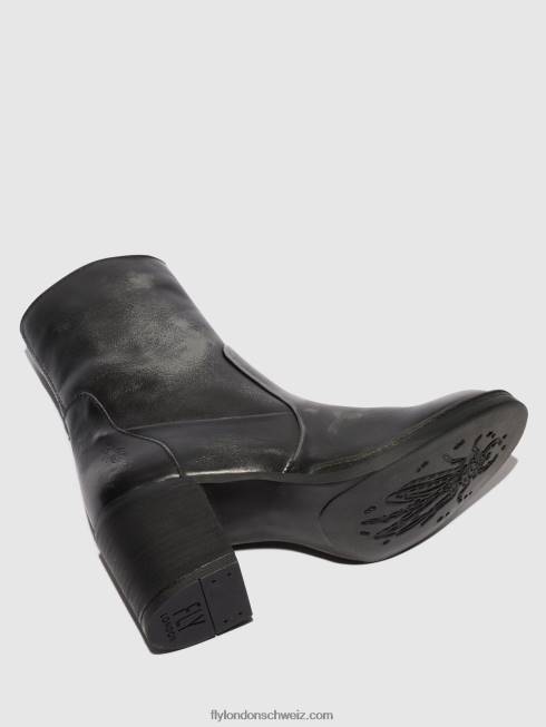 CH Fly London Frauen Stiefeletten mit Reißverschluss becy097 Anthrazit 266469