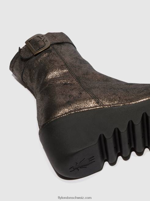 CH Fly London Frauen Stiefeletten mit Reißverschluss bepp396 Graphit 266468