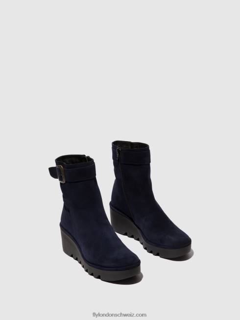 CH Fly London Frauen Stiefeletten mit Reißverschluss bepp396 Marine 266465