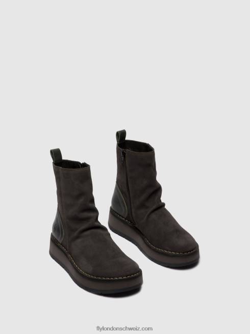 CH Fly London Frauen Stiefeletten mit Reißverschluss reno053 Ölsuede/Teppich-Diesel 2664249