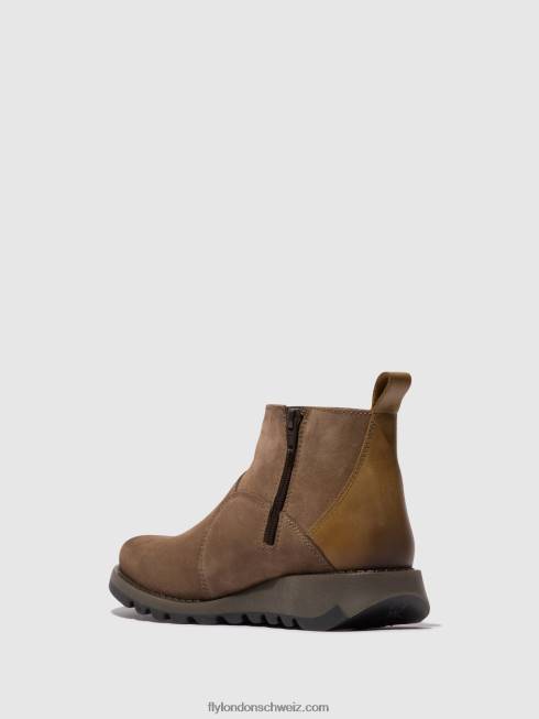 CH Fly London Frauen Stiefeletten mit Reißverschluss sely918 Taupe/Kamel 266437
