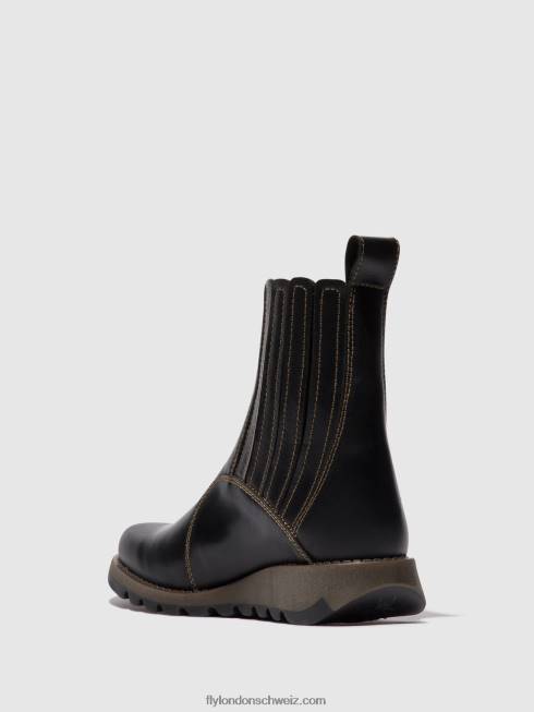 CH Fly London Frauen Stiefeletten mit Reißverschluss suzy899 Schwarz 266438