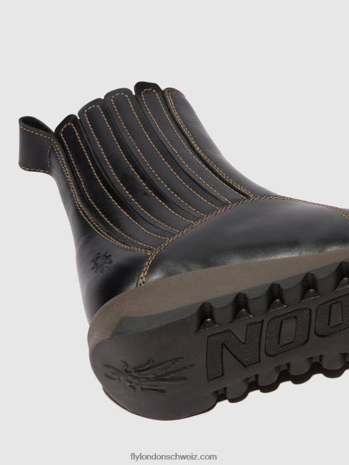 CH Fly London Frauen Stiefeletten mit Reißverschluss suzy899 Schwarz 266438