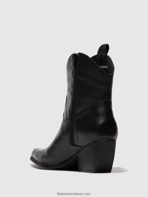 CH Fly London Frauen Stiefeletten mit Reißverschluss tabb905 Schwarz 266431