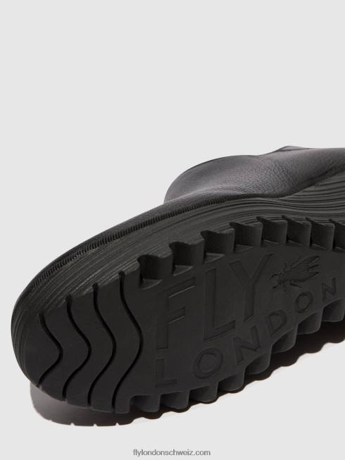 CH Fly London Frauen Stiefeletten mit Reißverschluss yego400 Schwarz 266434