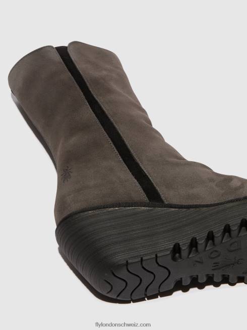 CH Fly London Frauen Stiefeletten mit Reißverschluss yemy408 diesel/schwarz 266429