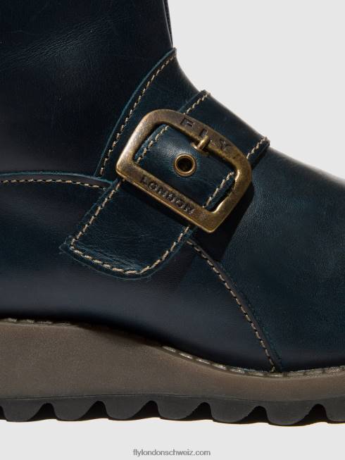 CH Fly London Frauen Stiefeletten mit Schnalle sino525 Königsblau 2664137