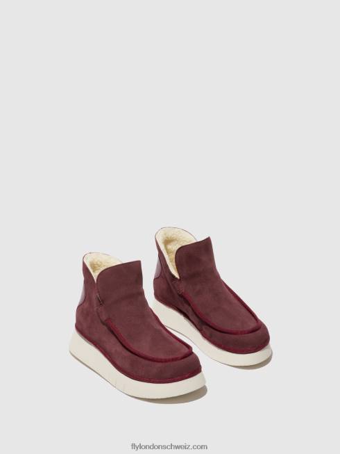 CH Fly London Frauen Stiefeletten mit runder Spitze coze348 lila 266483