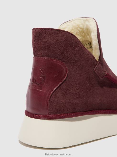 CH Fly London Frauen Stiefeletten mit runder Spitze coze348 lila 266483