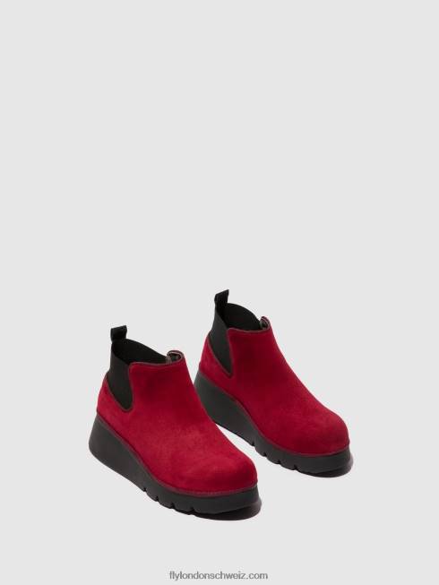 CH Fly London Frauen elastische Stiefeletten pada403 Rot 2664111