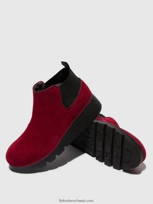 CH Fly London Frauen elastische Stiefeletten pada403 Rot 2664111