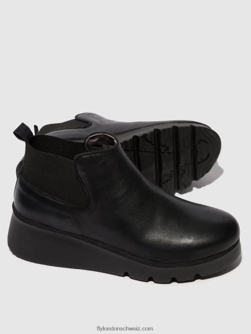 CH Fly London Frauen elastische Stiefeletten pada403 Schwarz 26648